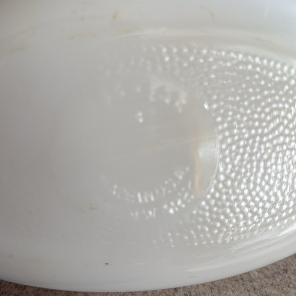 Vintage Glasbake 1 Qt. Oval Covered Casserole/Vegetable Dish w/Green Daisies Lid - Picture 8 of 10